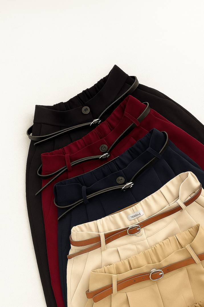 Women Elegant High-Waist Wide-Leg Pants