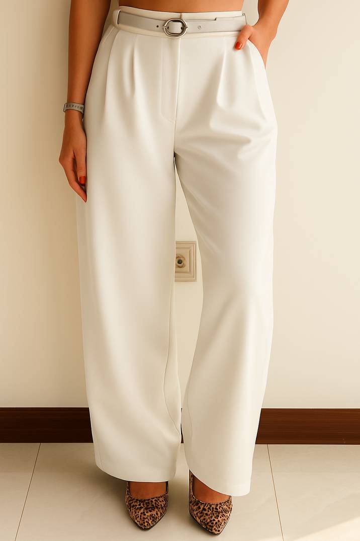 Women Elegant High-Waist Wide-Leg Pants