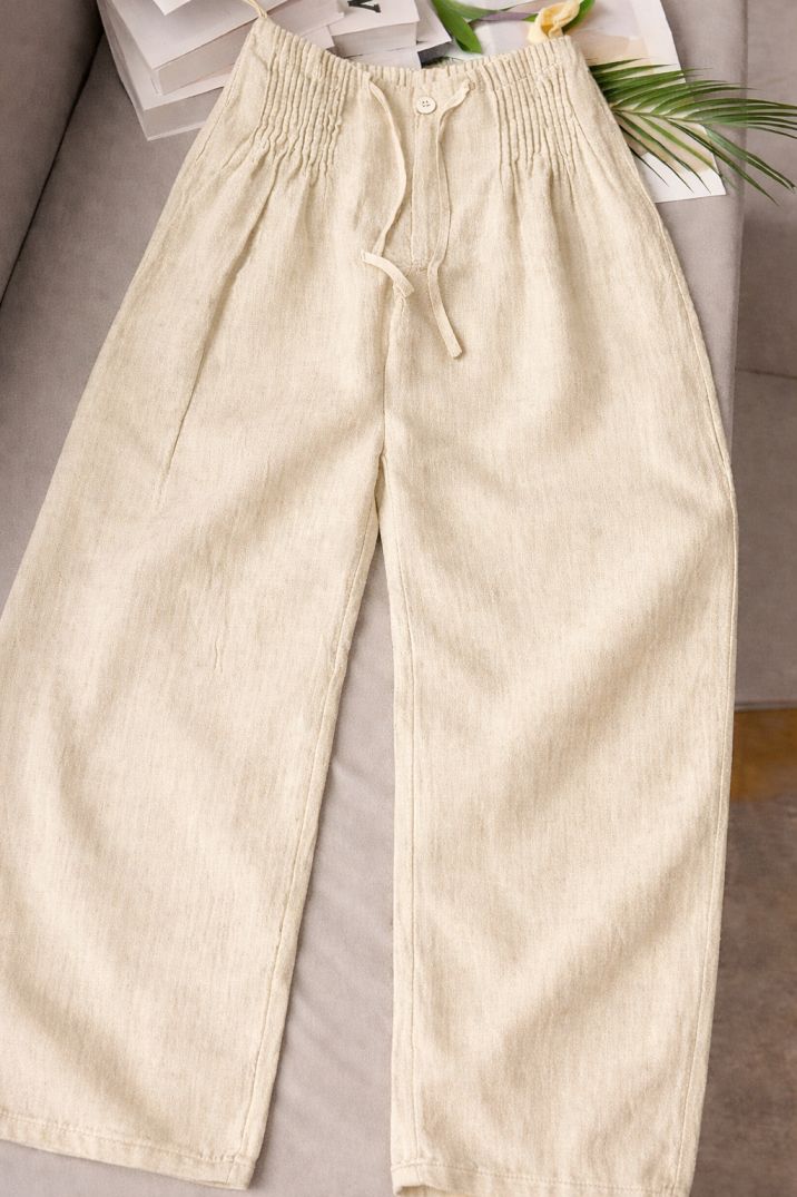 Women Soft Remi Pleated Comfort Pants-1pcs