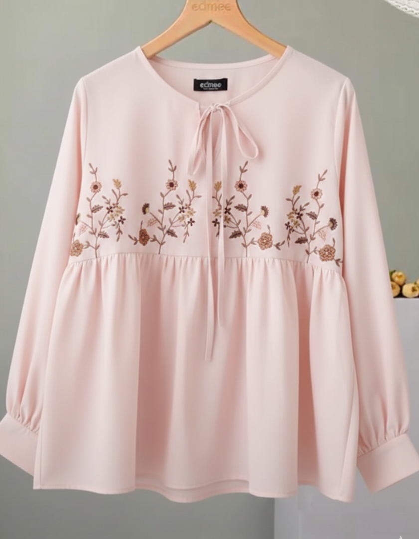 Liiyana Floral Embroidered Tunic Top