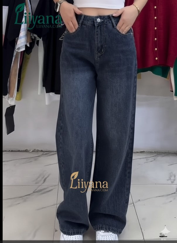 Liiyana High-Rise Wide-Leg Denim