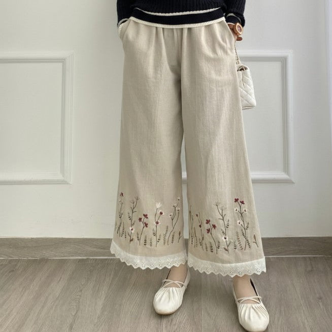 The Flora-Lace Wide Legs Pant