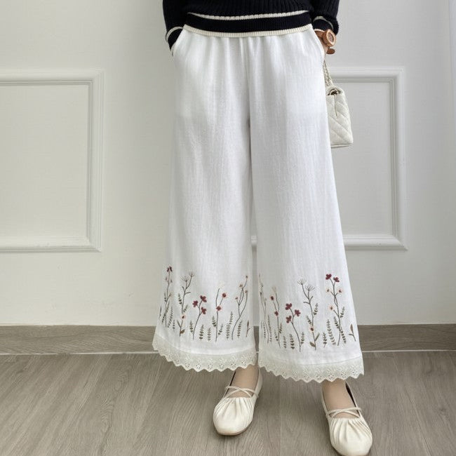The Flora-Lace Wide Legs Pant