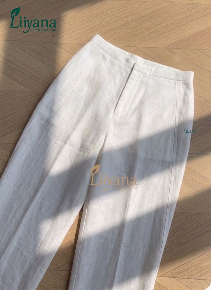 Premium Linen Wide Leg Pants (Soft Pastel Collection)