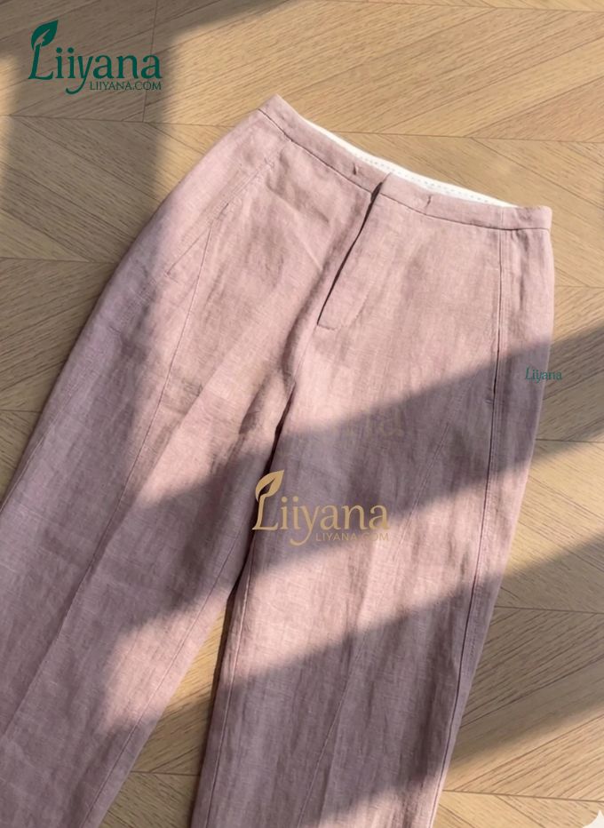 Premium Linen Wide Leg Pants (Soft Pastel Collection)