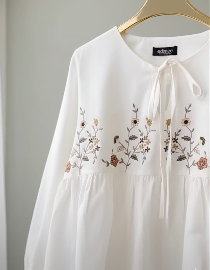 Liiyana Floral Embroidered Tunic Top