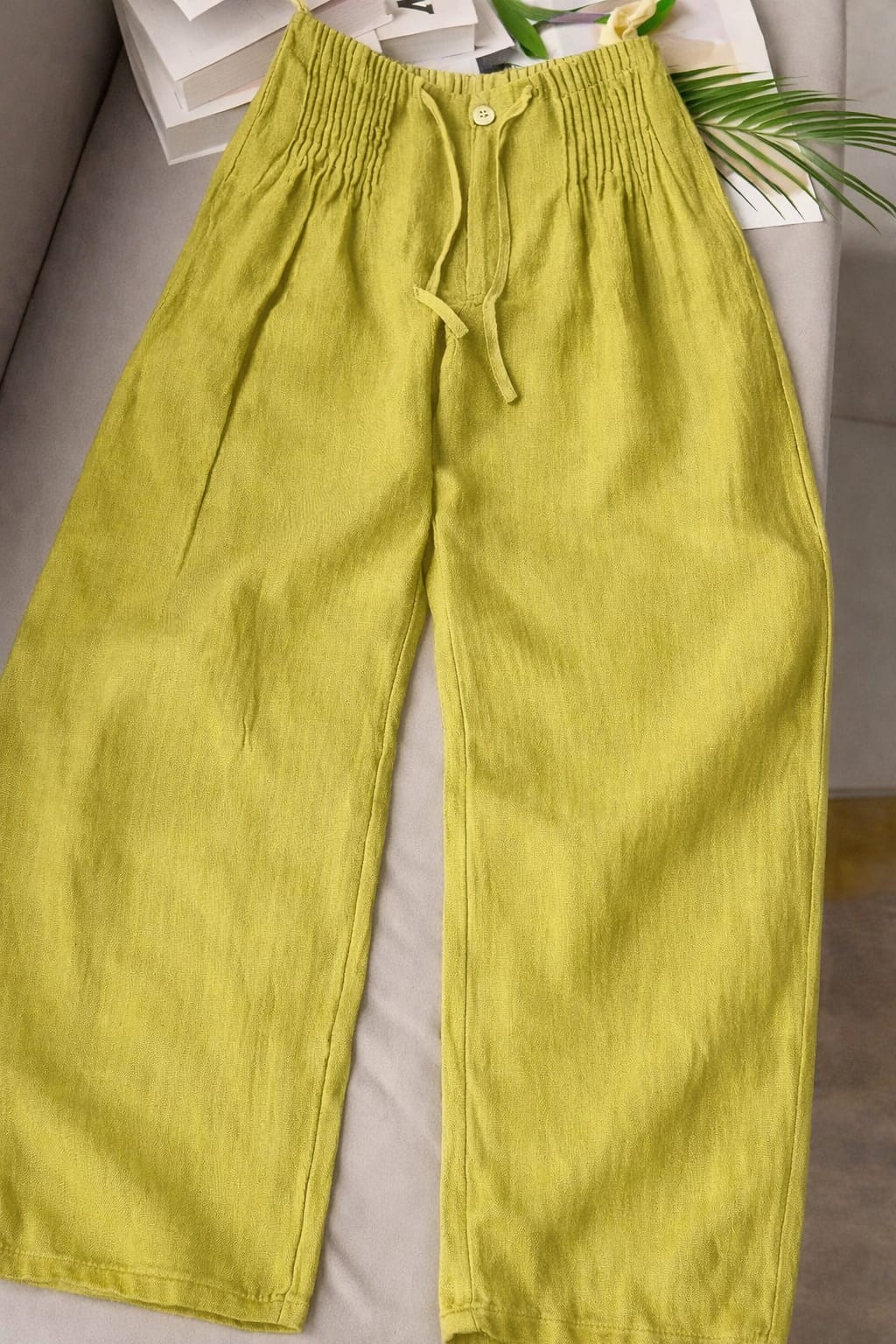 Women Soft Remi Pleated Comfort Pants-1pcs