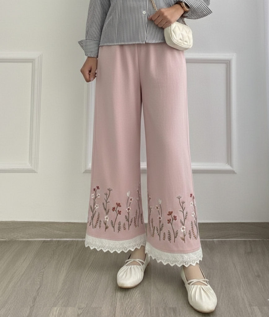 The Flora-Lace Wide Legs Pant